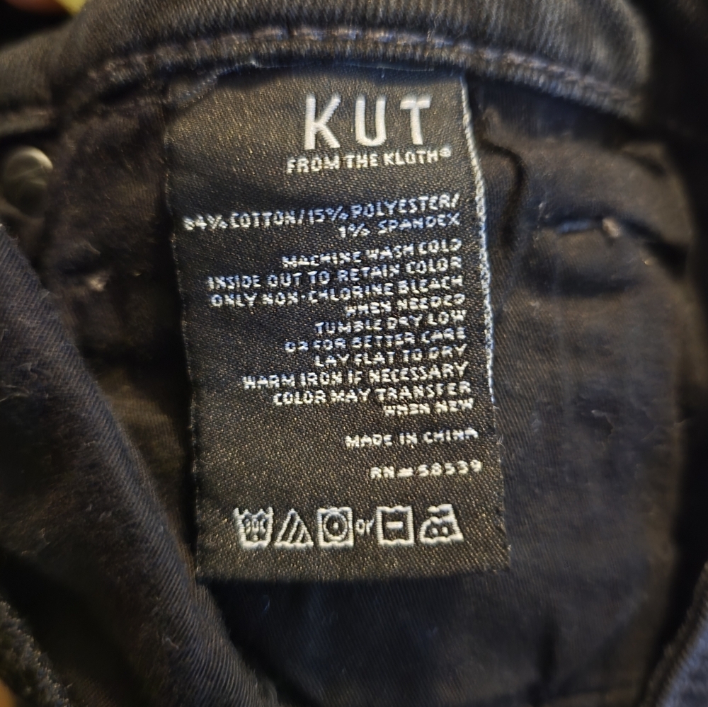 KUT From The Cloth Donna Ankle Skinny Raw Hem Black Size 10 - Picture 7 of 7